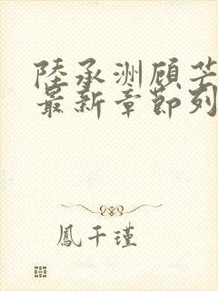 陆承洲顾芒小说最新章节列表封面