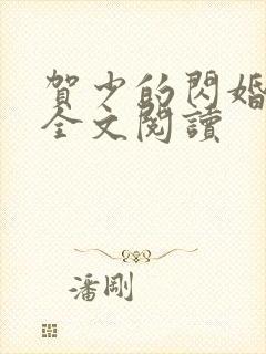 贺少的闪婚暖妻全文阅读