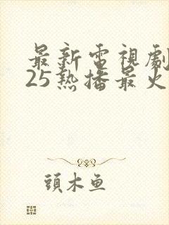 最新电视剧2025热播最火剧免费观看