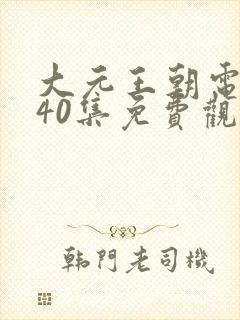 大元王朝电视剧40集免费观看