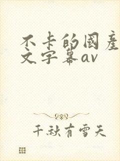 不卡的国产的中文字幕av