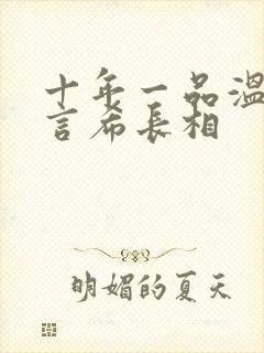 十年一品温如言言希长相