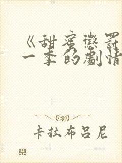 《甜蜜惩罚》第一季的剧情简介封面