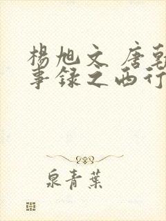 杨旭文 唐朝诡事录之西行