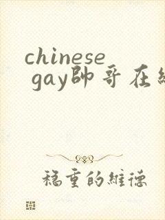 chinese gay帅哥在线