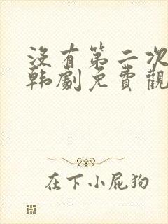 没有第二次机会韩剧免费观看全集