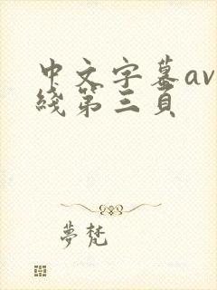 中文字幕av在线第三页