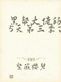 黑帮大佬的365天第三季高清免费封面