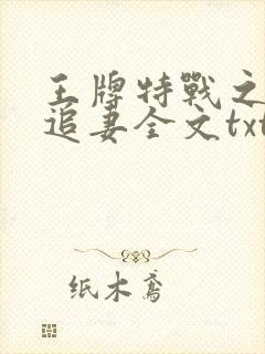 王牌特战之权少追妻全文txt下载