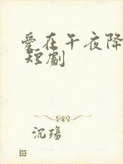 爱在午夜降临前 短剧