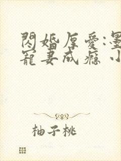 闪婚厚爱:墨少宠妻成瘾 小说