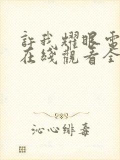 许我耀眼电视剧在线观看全集免费封面