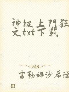 神级上门狂婿全文txt下载