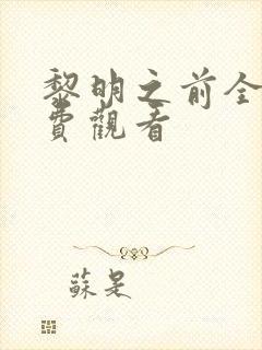黎明之前全集免费观看封面