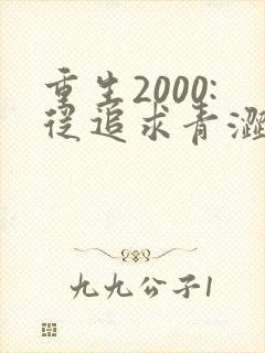 重生2000:从追求青涩校花同桌开始,封面