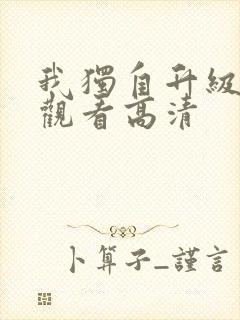 我独自升级在线观看高清