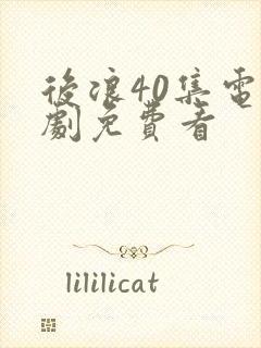 后浪40集电视剧免费看