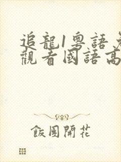 追龙1粤语免费观看国语高清