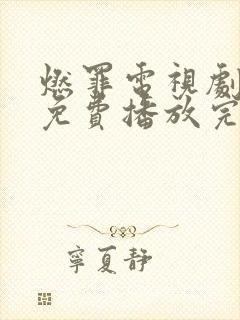 燃罪电视剧全集免费播放完整版