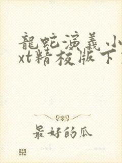 龙蛇演义小说txt精校版下载