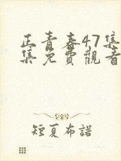 正青春47集全集免费观看