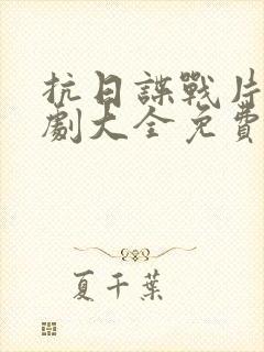 抗日谍战片电视剧大全免费观看封面