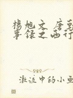 杨旭文 唐朝诡事录之西行