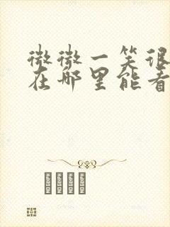 微微一笑很倾城在哪里能看到