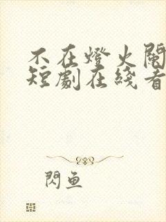 不在灯火阑珊处短剧在线看