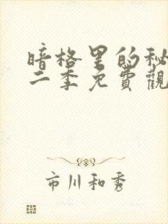 暗格里的秘密第二季免费观看