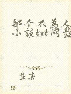 那个不为人知的小说txt网盘资源封面