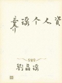 童瑶个人资料简介封面