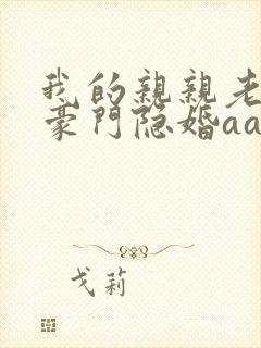 我的亲亲老婆之豪门隐婚aa制