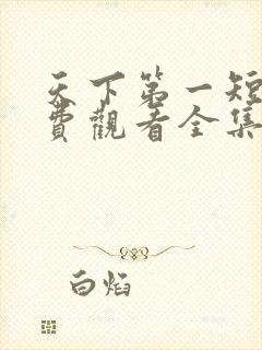 天下第一短剧免费观看全集高清