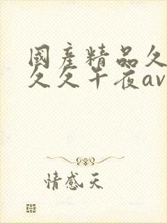 国产精品久久久久久午夜av封面