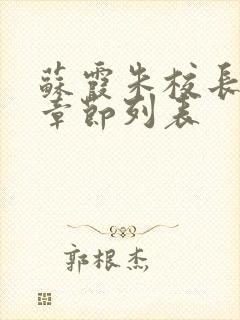 苏霞朱校长最新章节列表