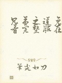 兄弟之道免费观看完整版在线全集