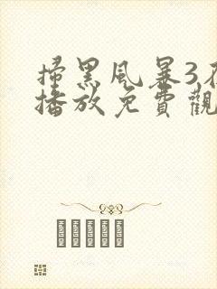 扫黑风暴3在线播放免费观看