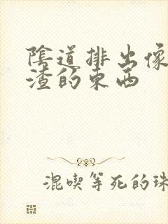 阴道排出像豆腐渣的东西