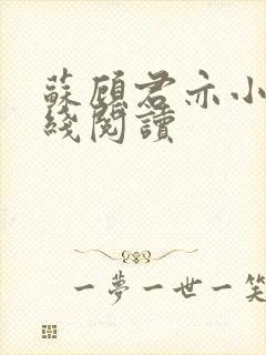 苏顾君亦小说在线阅读封面