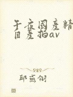 午夜国产精品国自产拍av