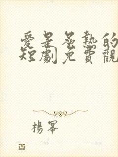 爱是炙热的秘密短剧免费观看