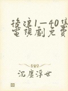 后浪1—40集电视剧免费观看