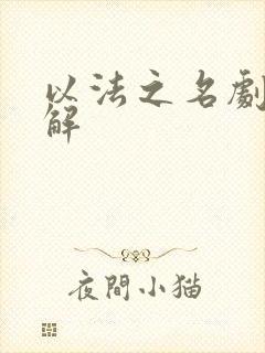 以法之名剧情详解封面