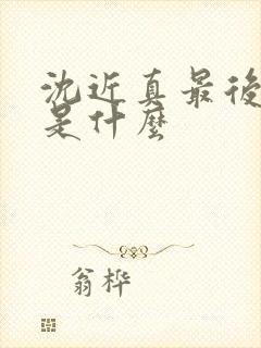 沈近真最后结局是什么封面