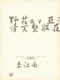 野花aⅴ亚洲高清完整版在线观看