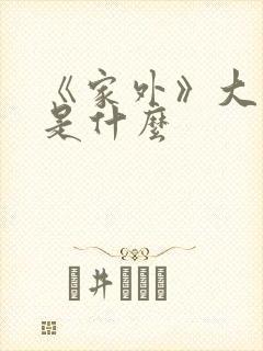 《家外》大结局是什么