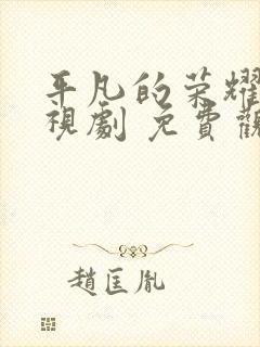 平凡的荣耀 电视剧 免费观看