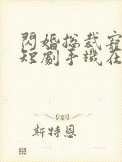 闪婚总裁宠上天短剧手机在线观看封面