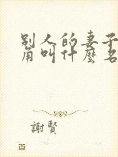 别人的妻子女主角叫什么名封面